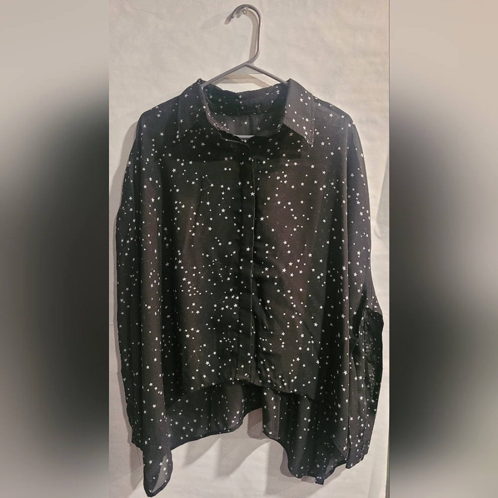 Star Print Oversized Women's Top